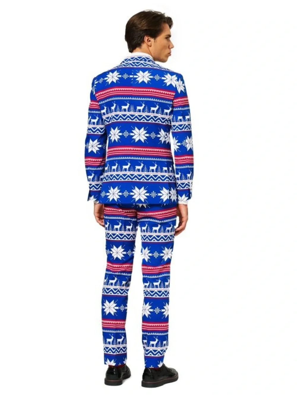 OpposuitsThe Rudolph Christmas Suit Novelty Reindeer Snowflake Men 40 Blue